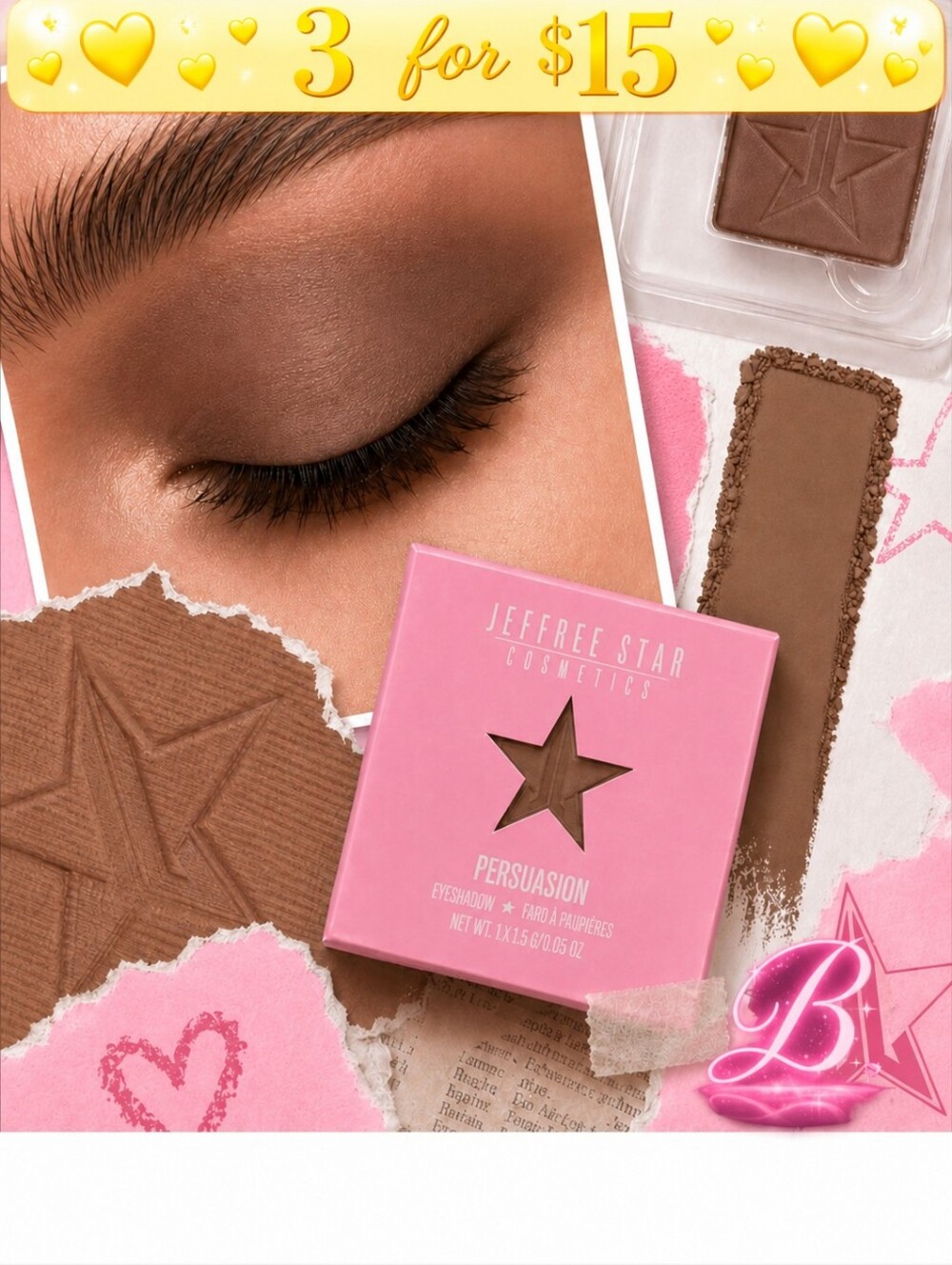 3/$15 *Discont* Jeffree Star Artistry Single Eyeshadow “Persuasion” NIB